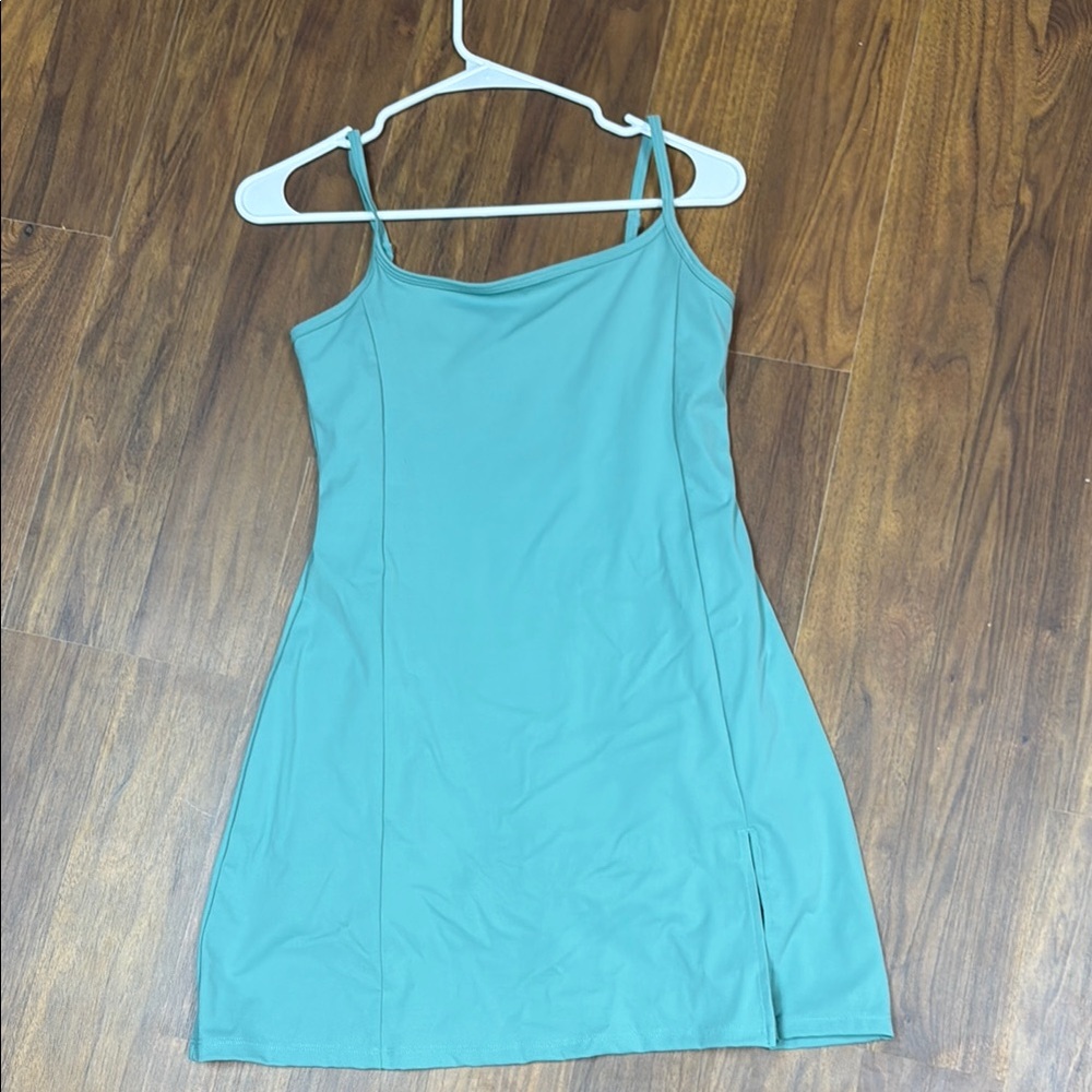 Teal Spaghetti Strap Dress